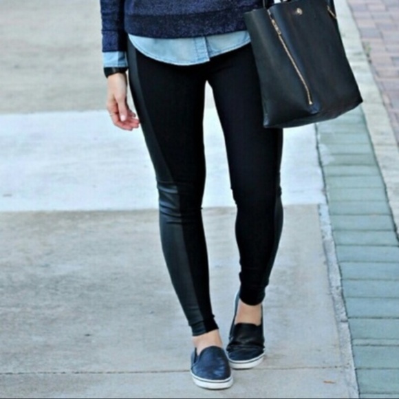 CLUB MONACO ROCHELLE FAUX LEATHER LEGGINGS - Picture 6 of 7